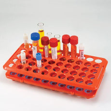 Grip Rack, Rack with Tube Grippers for up to 17mm Tubes, 50-Place, Autoclavable, Orange-456921