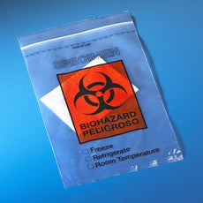 Bag, Biohazard Specimen Transport, 6" x 10", Ziplock with Score Line, Document Pouch and Absorbent Pad, 100/Pack, 5 Packs/Unit-4922