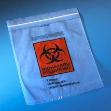 Bag, Biohazard Specimen Transport, 12" x 15", Ziplock with Document Pouch, Tearzone, 500/Pack, 2 Packs/Unit-4928