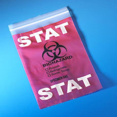 Bag, STAT Red Specimen Transport, 6" x 9", Ziplock with Document Pouch and Tearzone-4950