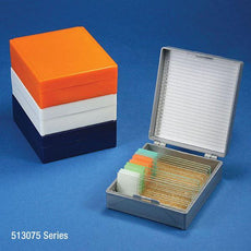 Slide Box for 25 Slides, Cork Lined, 5 Assorted Colors (Gray, Blue, Dark Gray, Orange and White)-513075AST