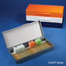 Slide Box for 50 Slides, Cork Lined, 5 Assorted Colors (Gray, Blue, Dark Gray, Orange and White)-513077AST