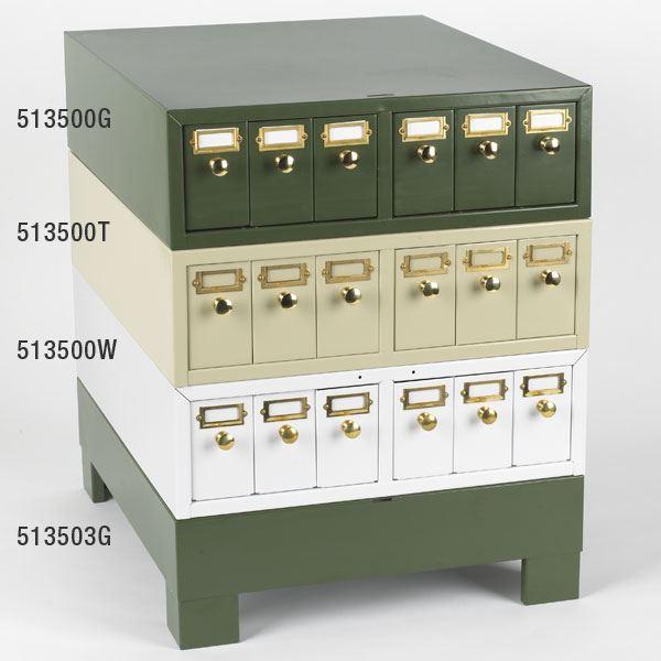 Slide Storage Cabinet, 6 Drawers, Holds up to 4500 slides, Metal, Whit