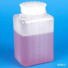 Bottle with Screwcap, Wide Mouth, Square, Graduated, PE (Cap: PP), 1000mL-600613-6