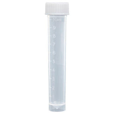 Transport Tube, 10mL, with Attached White Screw Cap, STERILE, PP, Conical Bottom, Self-Standing, Molded Graduations-6102S