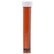 Transport Tube, 10mL, with Separate Screw Cap, AMBER, PP, Conical Bottom, Self-Standing, Molded Graduations-6102AM
