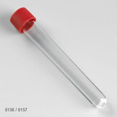 Test Tube with Attached Red Screw Cap, 16 x 120mm (15mL), PS, STERILE, Individually Wrapped-6157