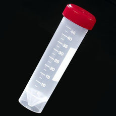Transport Tube, 50mL, with Separate Red Screw Cap, PP, Printed Graduations, Conical Bottom, Self-Standing-6255