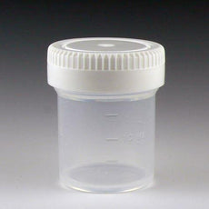 Container: Tite-Rite, 20mL (0.67oz), PP, 35mm Opening, Graduated, with Separate White Screwcap-6518
