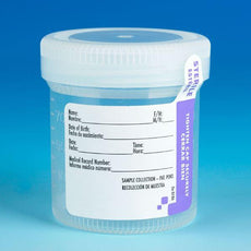 Container: Tite-Rite, Wide Mouth, 90mL (3oz), PP, STERILE, Attached White Screw Cap, ID Label with Tab Seal, Graduated-6526