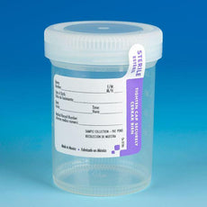 Container: Tite-Rite, 120mL (4oz), PP, STERILE, Attached Natural Screw Cap, ID Label with Tab Seal, Graduated-6528