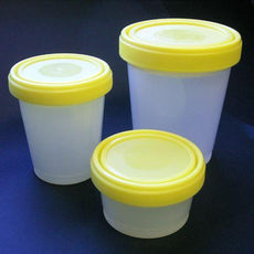 Container: Histology, 500mL (16oz), PP, Graduated, with Separate Yellow Screwcap-6542