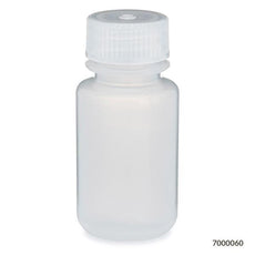 Bottle, Wide Mouth, PP Bottle, Attached PP Screw Cap, 60mL, 12/Pack-7000060