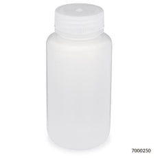 Bottle, Wide Mouth, PP Bottle, Attached PP Screw Cap, 250mL, 12/Pack-7000250