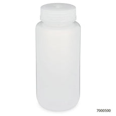 Bottle, Wide Mouth, PP Bottle, Attached PP Screw Cap, 500mL, 12/Pack-7000500