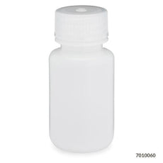 Bottle, Wide Mouth, HDPE Bottle, Attached PP Screw Cap, 60mL, 12/Pack-7010060