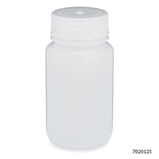 Bottle, Wide Mouth, LDPE Bottle, Attached PP Screw Cap, 125mL, 12/Pack-7020125