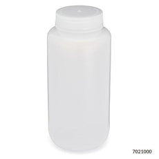 Bottle, Wide Mouth, LDPE Bottle, Attached PP Screw Cap, 1000mL, 12/Pack-7021000