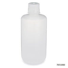 Bottle, Narrow Mouth, PP Bottle, Attached PP Screw Cap, 1000mL, 6/Pack-7051000