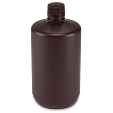 Bottle, Narrow Mouth, Amber PP Bottle, Attached PP Screw Cap, 2 Litres (0.5 Gallons)-7052000AM