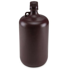 Bottle, Narrow Mouth, Amber PP Bottle, Attached PP Screw Cap, 4 Litres (1 Gallon)-7054000AM