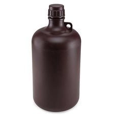 Bottle, Narrow Mouth, Amber PP Bottle, Attached PP Screw Cap, 8 Litres (2 Gallons)-7058000AM