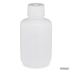Bottle, Narrow Mouth, LDPE Bottle, Attached PP Screw Cap, 125mL, 12/Pack-7070125