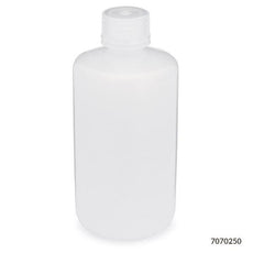 Bottle, Narrow Mouth, LDPE Bottle, Attached PP Screw Cap, 250mL, 12/Pack-7070250