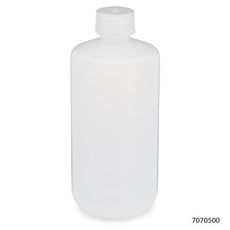 Bottle, Narrow Mouth, LDPE Bottle, Attached PP Screw Cap, 500mL, 12/Pack-7070500
