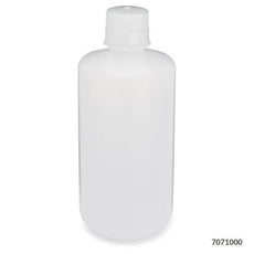Bottle, Narrow Mouth, LDPE Bottle, Attached PP Screw Cap, 1000mL, 6/Pack-7071000