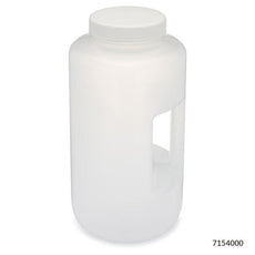 Bottle, Large Wide Mouth with Handle, Round, PP Bottle, 100mm PP Screw Cap, 4 Litres (1.0 Gallons)-7154000