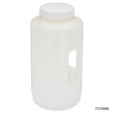 Bottle, Large Wide Mouth with Handle, Round, HDPE Bottle, 100mm PP Screw Cap, 4 Litres (1.0 Gallons)-7174000