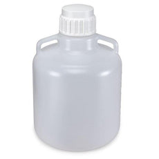 Carboy, Round with Handles, LDPE, White PP Screwcap, 10 Liter, Molded Graduations-7250010