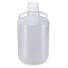 Carboy, Round with Handles, PP, White PP Screwcap, 20 Liter, Molded Graduations, Autoclavable-7200020