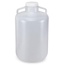 Carboy, Round with Handles, Heavy Duty PP, White PP Screwcap, 20 Liter, Molded Graduations, Autoclavable-7240020