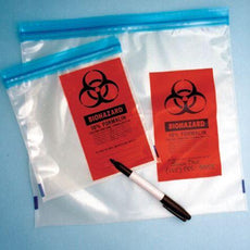Bag, Liquid Tight Ziplock for Specimen Storage with Formalin Warning Printing, Saranex, 12" x 12", 250/Pack, 4 Packs/Unit-4975