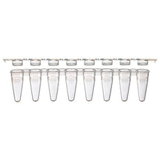 0.1mL 8-Strip Tubes, Low Profile, with Separate 8-Strip Clear Flat Caps, Natural-PCR-STR-01F