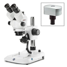 StereoBlue Trinocular Stereo Microscope, Blue, 0.7X To 4.5X Zoom Obj., WithCamera - ESB-1903-P​-DC18