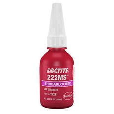 Henkel Loctite 222MS Threadlocker Anaerobic Adhesive Purple 10 mL Bottle - 135333