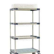 MetroMax 4 MAX4-PR36VX3 Mobile Drying Rack with Two Drop-Ins, One Tray Rack and One Bulk Shelf, 26" x 38" x 68"