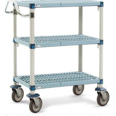 MetroMax Q MQUC1830G-35 3-Shelf Industrial Plastic Shelving Utility Cart, 18" x 30" x 39.25"