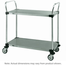 Metro MW103 MW Series Utility Cart with 2 Stainless Steel Solid Shelves, 18" x 24" x 38"