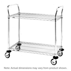 Metro MW602 MW Series Utility Cart with 2 Stainless Steel Wire Shelves, 18" x 24" x 38"