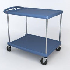 Metro MY2636-25BU myCart Series 2-Shelf Utility Cart with Microban, Blue, 26" x 36"