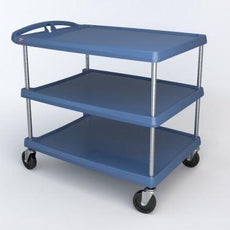 Metro MY2636-35BU myCart Series 3-Shelf Utility Cart with Microban, Blue, 26" x 36"