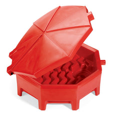 Pig Unv Poly Drum Funnel, Red W/ Hng Lid Each - DRM672-RD