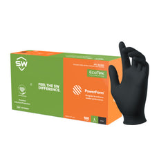 PowerForm Nitrile Exam Gloves Black <b>(Small)</b>, Case of 1000 (PF-90BK)(10 boxes 100/Box) - N716882
