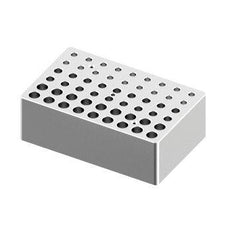 Block, used for 0.2mL, 0.5mL and 1.5/2mL tubes, 18 holes each size, 15 x 9.5 x 5cm - 18900224