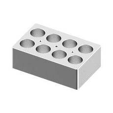 Block, used for 50mL tubes, 8 holes, 15 x 9.5 x 5cm - 18900222