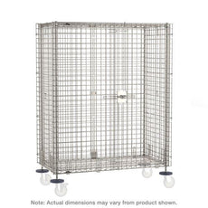 Metro SEC33S-SD Super Erecta Standard-Duty Stem Caster Security Shelving Unit, Stainless Steel, 21.5" x 40.75" x 62" (Casters Not Included)